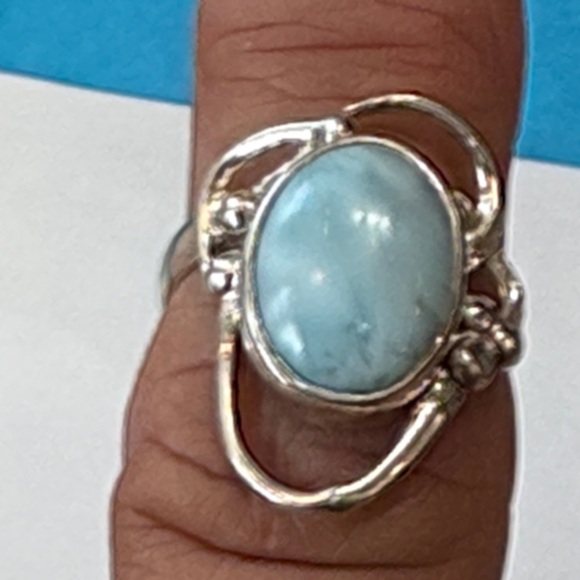 Sterling Silver and Larimar Stone Ring - Picture 4 of 7